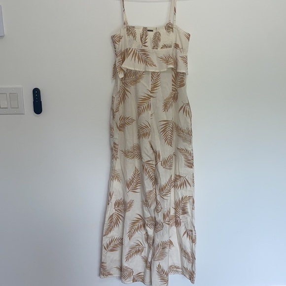 Billabong x Sincerely Jules Leaf Twist Flirt Cotton Linen Flax Jumpsuit - Picture 12 of 16